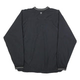 NIKE Mens Black Pullover Sweatshirt L V-Neck Lightweight Sportswear