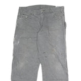 DICKIES Mens Slim Grey Cotton Jeans W38 L29 Workwear Durable Zip Closure
