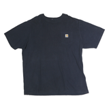 CARHARTT Mens Blue Pocket T-Shirt 2XL Short Sleeve Crew Neck Cotton Workwear