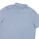 NAUTICA Mens Blue Short Sleeve Polo Shirt L Cotton Blend Classic Fit Casual