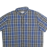 CARHARTT Mens Blue Black Check Short Sleeve Casual Shirt 2XL Cotton Blend