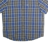CARHARTT Mens Blue Black Check Short Sleeve Casual Shirt 2XL Cotton Blend