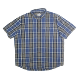 CARHARTT Mens Blue Black Check Short Sleeve Casual Shirt 2XL Cotton Blend