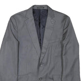 ZARA MAN Mens Grey Button Jacket S Polyester Blend Classic Tailored Plain