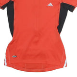 ADIDAS Mens Red & Black Modern T-Shirt S Short Sleeve Half Zip Sportswear