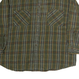 ST JOHNS BAY Mens Green & Yellow Check Shirt 2XL Cotton Blend Long Sleeve Casual