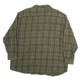 ST JOHNS BAY Mens Green & Yellow Check Shirt 2XL Cotton Blend Long Sleeve Casual