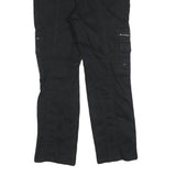 PAOLA Womens Black Cotton Blend Regular Fit Trousers W30 L27 Zipper Pockets