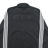 ADIDAS Mens Black & White Track Jacket M Polyester Plain Zip Sports Casual