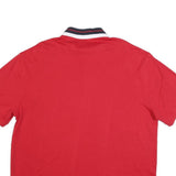 TOMMY HILFIGER Mens Red Polo Shirt 2XL Cotton Blend Short Sleeve Basic