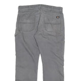 DICKIES Mens Cotton Blend Grey Regular Fit Straight Leg Trousers W36 L32