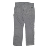 DICKIES Mens Cotton Blend Grey Regular Fit Straight Leg Trousers W36 L32