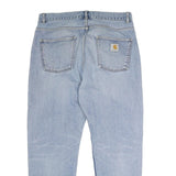 CARHARTT WIP Mens Jeans Blue Regular Straight Denim Light W36 L29 Casual Wear