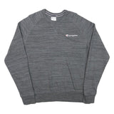 CHAMPION Mens Grey Crew Neck L Sweatshirt Cotton Blend Casual Athletic Pullover
