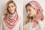 Anyyou Fashion Premium Satin Square Scarf – Elegant Pink Silk-Feel Neckwrap for Women