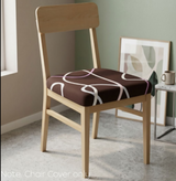 Anyseat Dark Brown White Wave Print Chair Cover – Stretch Washable Removable Seat Cover for Dining & Kitchen