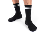 Striped Hemp Socks in Black