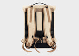 Nomad Hemp Rolltop Backpack in Beige and Green