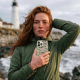 London Fog Shark World iPhone 14 Case - Lifestyle photo showing phone case in use