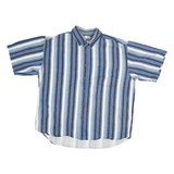 RUSTLER Mens Blue & White Stripe Button-Down Shirt XL Casual Cotton Blend