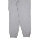 Mens Grey Polyester Blend Regular Fit Trousers W32 L32 Cargo Pockets Zip Closure