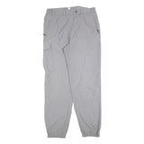 Mens Grey Polyester Blend Regular Fit Trousers W32 L32 Cargo Pockets Zip Closure