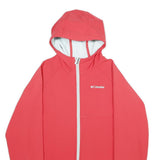 COLUMBIA Womens Red Pink Hooded Zip Jacket XL Softshell Plain Lightweight