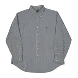Ralph Lauren Striped Shirt - Large Blue Cotton