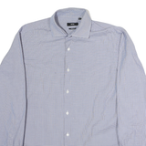BOSS HUGO BOSS Mens Blue Check Shirt M Business Casual Cotton Long Sleeve