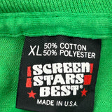 Made In USA Single Stitch Screen Stars T-Shirt - XL Green Cotton Blend