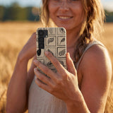 London Fog Coral Tiles Samsung Galaxy S25 Case - Lifestyle photo showing phone case in use