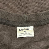 Carhartt Spellout Long Sleeve T-Shirt - Medium Brown Cotton
