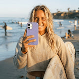 Lavender iPhone 16 Case - Lifestyle photo showing phone case in use