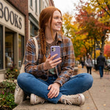 Lavender iPhone 16 Pro Case - Lifestyle photo showing phone case in use