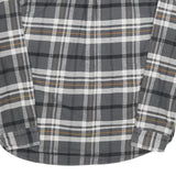 JACHS Mens Grey & Orange Cotton Plaid Shirt 2XL Long Sleeve Button Front