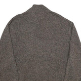 CHAPS Mens Brown Brown Button Up Plain Crew Neck Chunky Knit XL Cotton Jumper