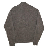 CHAPS Mens Brown Brown Button Up Plain Crew Neck Chunky Knit XL Cotton Jumper
