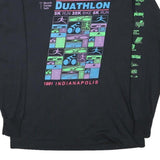 THE BEST Mens Black Tuxedo Brothers Duathlon Long Sleeve Crew Neck Graphic