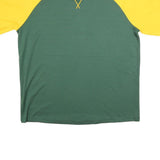 MLB Mens Green & Yellow Oakland A's Graphic T-Shirt 2XL Short Sleeve V-Neck