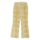 GIN TONIC Womens Cotton Blend Beige Tie Dye Regular Flared Trousers W29 L33
