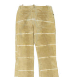 GIN TONIC Womens Cotton Blend Beige Tie Dye Regular Flared Trousers W29 L33
