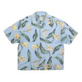 JAMAICA JAXX Mens Blue Silk Hawaiian Shirt 2XL Tropical Floral Print Summer