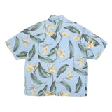 JAMAICA JAXX Mens Blue Silk Hawaiian Shirt 2XL Tropical Floral Print Summer