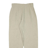 MANI Womens Relaxed Beige Acetate Trousers W30 L29 Paisley Zip Closure