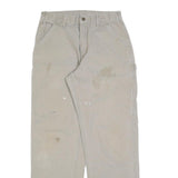CARHARTT Mens Beige Cotton Blend Canvas Regular Fit Straight Trousers W32 L32
