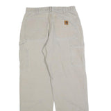 CARHARTT Mens Beige Cotton Blend Canvas Regular Fit Straight Trousers W32 L32