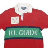 POLO RALPH LAUREN Womens Red & Green RL Guide Cotton Short Sleeve M Polo Shirt