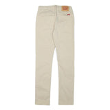 LEVI'S Boys Slim Beige Cotton Blend Trousers W26 L28 Zip Casual Youth