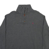POLO RALPH LAUREN Mens Grey Patterned Pullover Half Zip Basic Knit Jumper XL