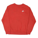 NIKE Mens Red Sweatshirt Crew Neck S Casual Athletic Pullover Top